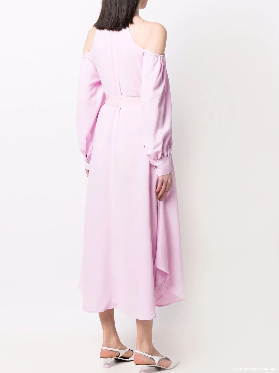 Affordable McCartney dress Stella Women cold-shoulder belted 0817